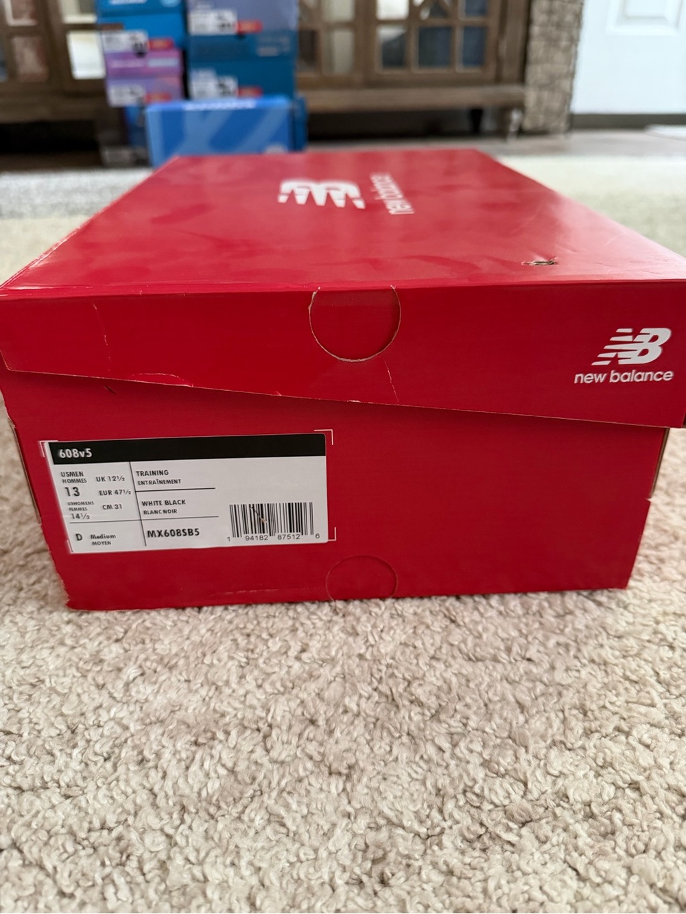 NWT New Balance 608v5 Men’s Training Shoes White/Black Size 13 - Picture 6 of 6